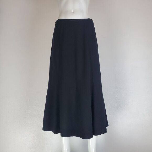 Vintage Y2K Eileen Fisher Black Wool Skirt - Picture 1 of 5